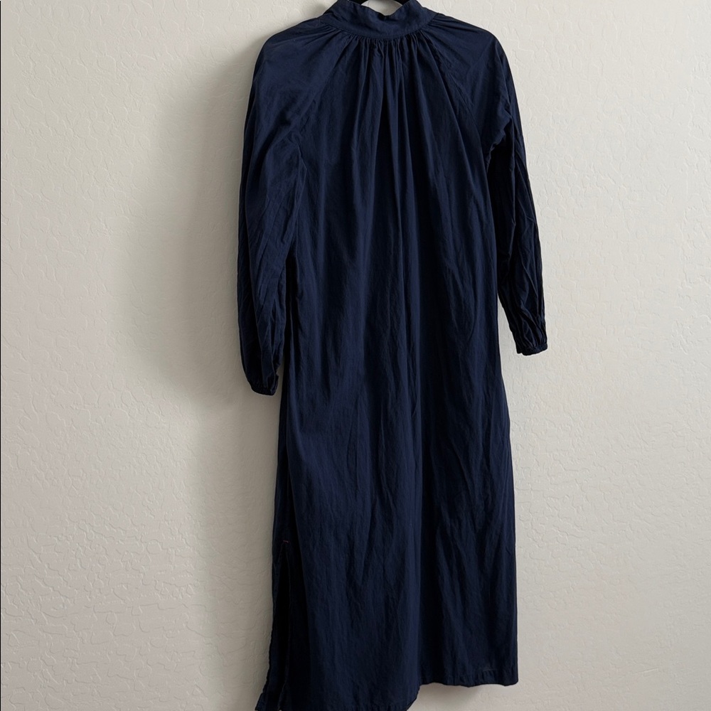 xirena mandarin collar V neck tunic dress navy Sz XS - Picture 8 of 11